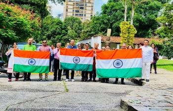 As part of AKAM, there was enthusiastic participation in the 'Unity Walk' organized by the Embassy on the occasion of the Birth Anniversary of Sardar Patel